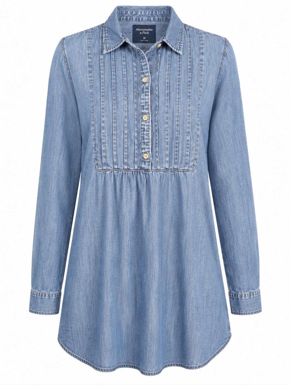ABERCROMBIE & FITCH | Countryβ Smocked Denim Button Down Mini Dress Tunic | M